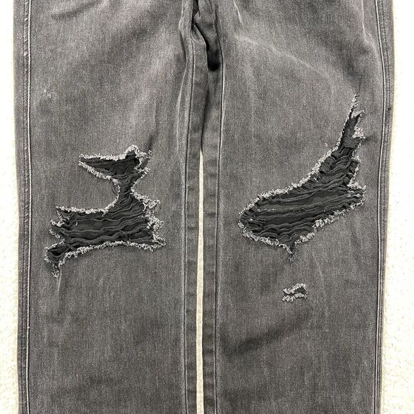 Judy Blue 90s Straight Jeans 9 (31x31.5) Black High Rise Grunge Streetwear - Picture 6 of 15